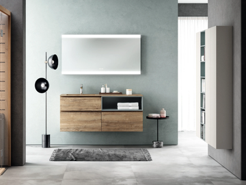 CHANGE CHA07 - Wall-mounted single vanity unit with drawers by Gruppo Geromin - view 2